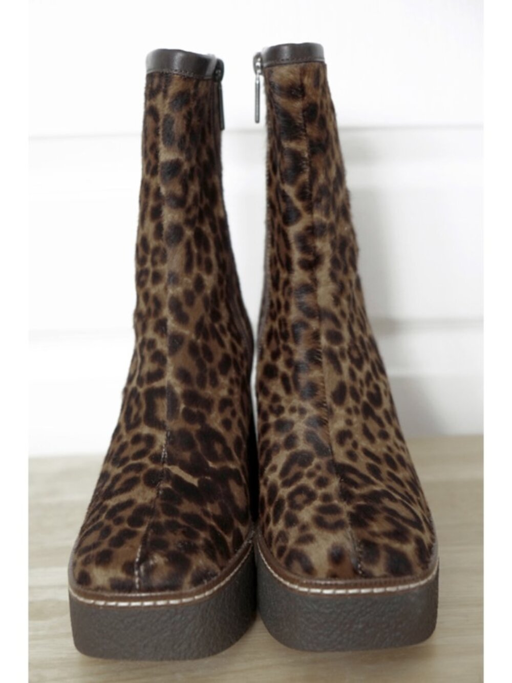 NEW Pons Quintana leopard-print ponyskin platform ankle boots - Picture 5 of 11